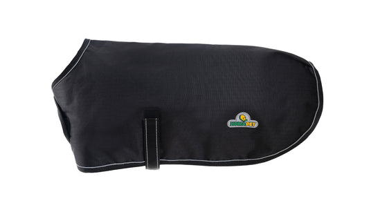 Black Alps Dog Coat with 100 GSM Padding - Flat