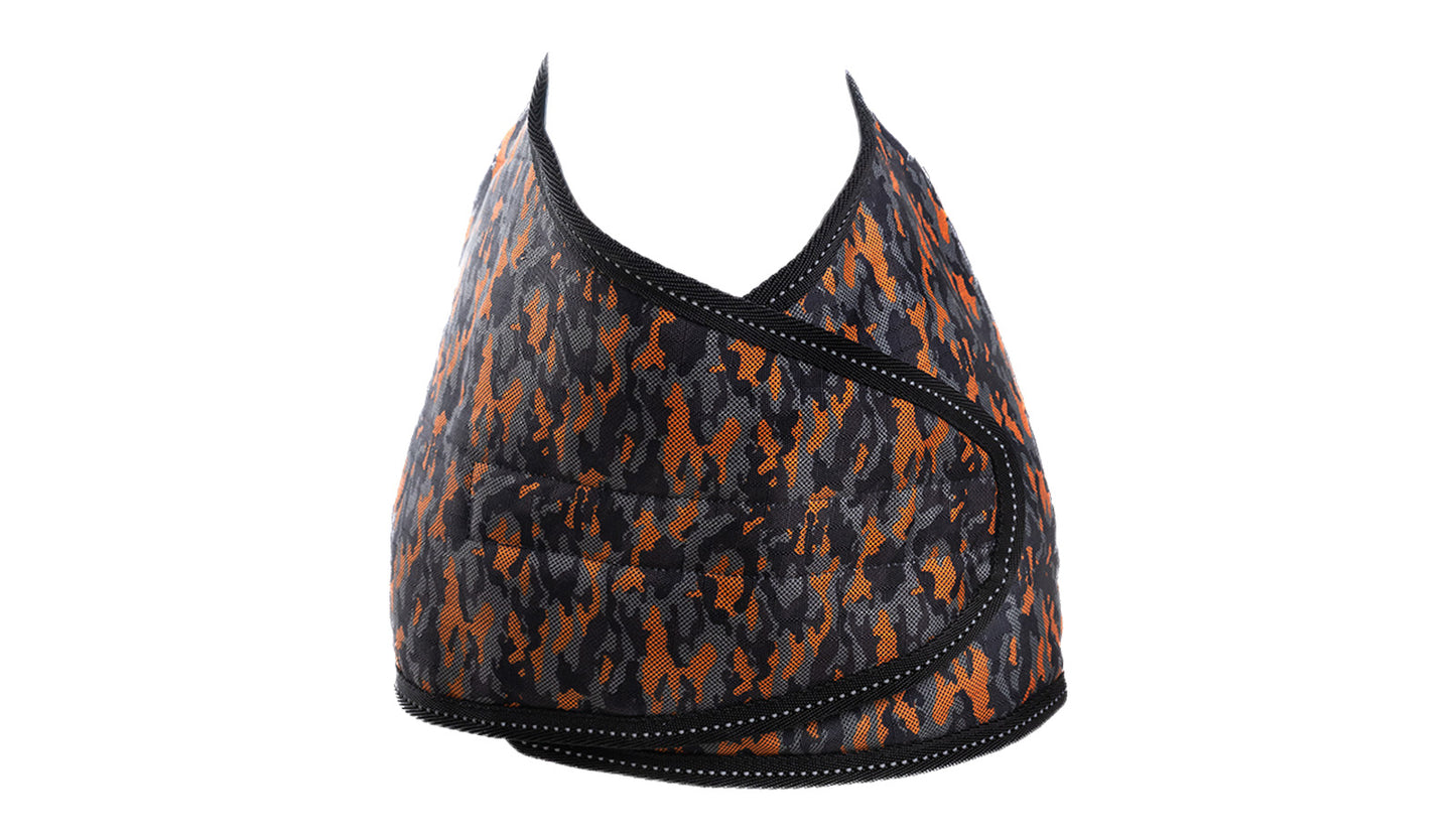 Orange Black Camo Alps Dog Coat with 100 GSM Padding - Printed