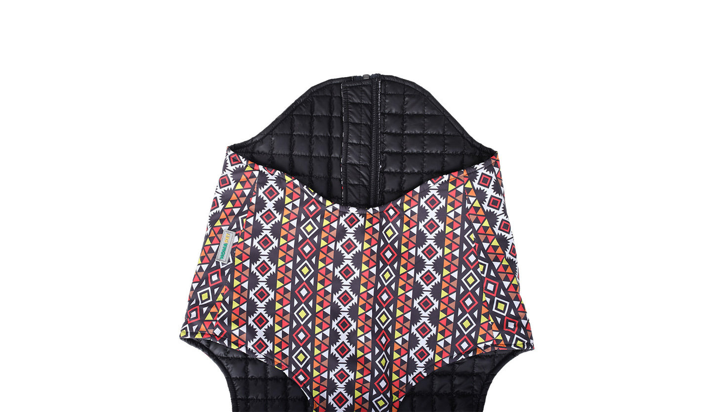 Aztec Dog Quilted Jacket - Printed