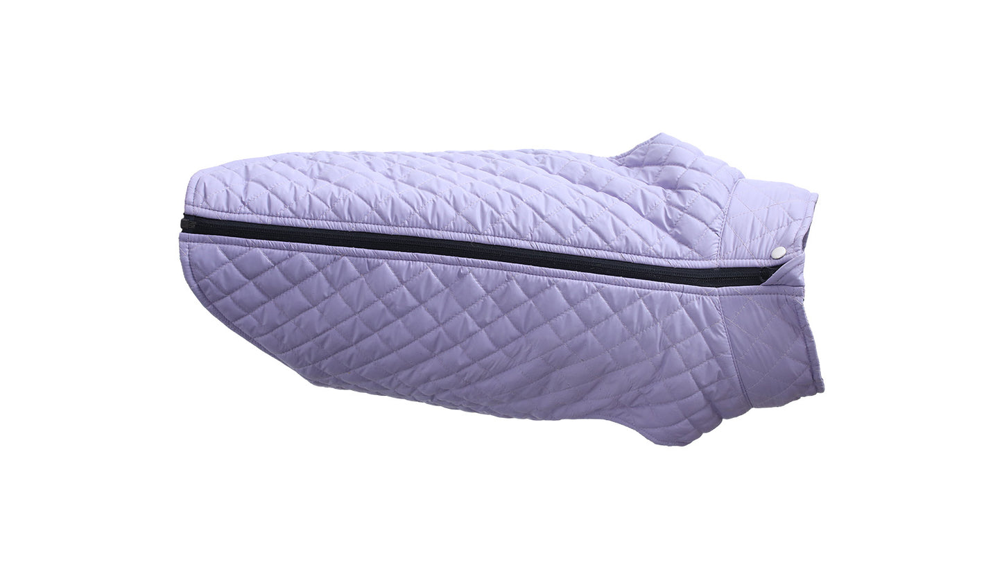 Baby Lavender Dog Quilted Jacket - Flat