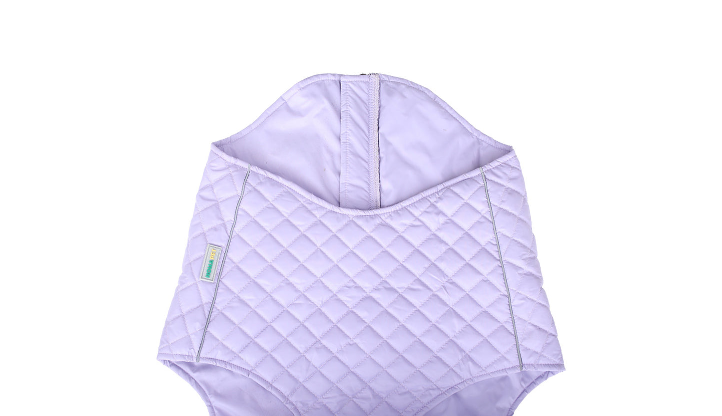 Baby Lavender Dog Quilted Jacket - Flat