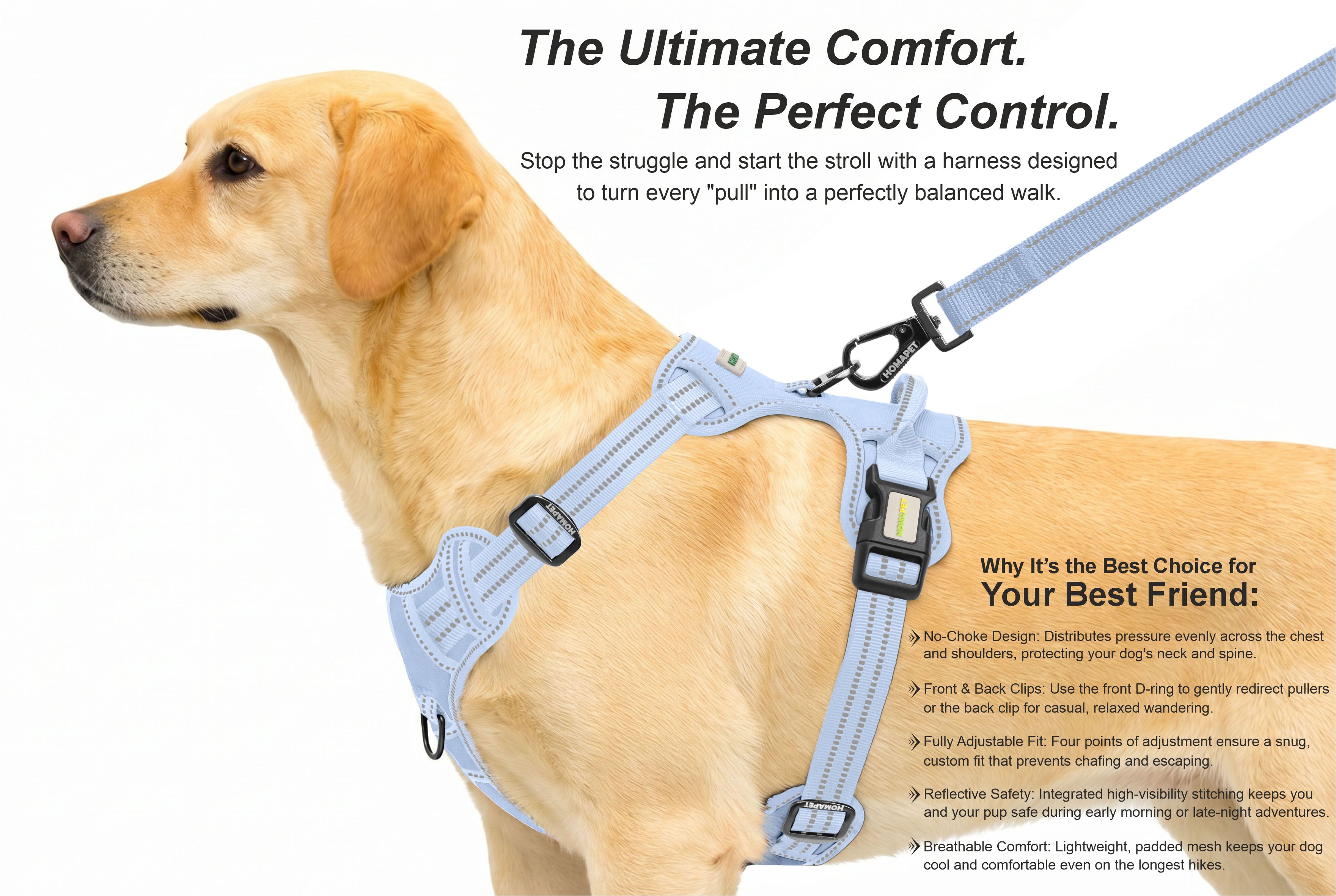 Baby Lavender No Pull Dog Harness