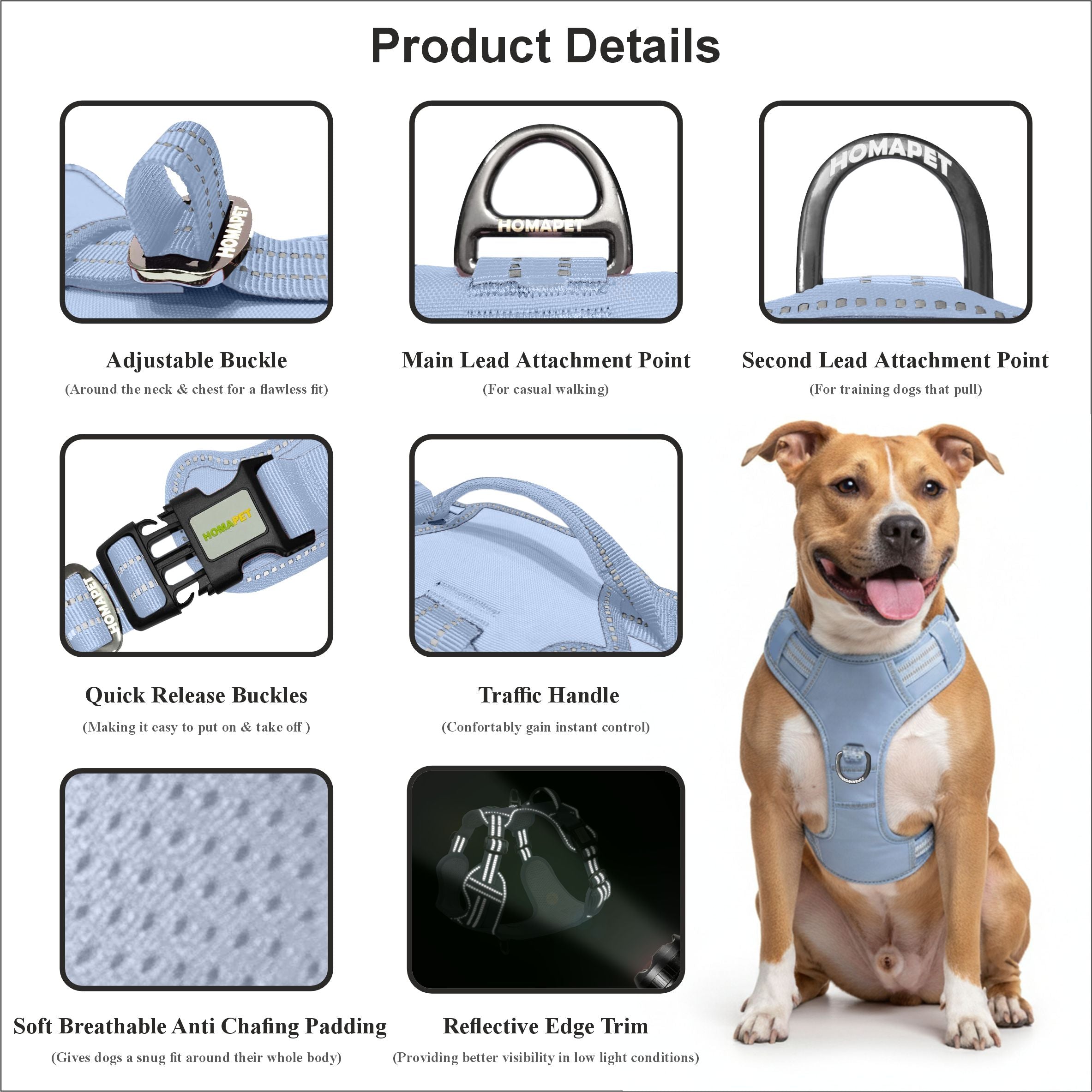 Baby Lavender No Pull Dog Harness