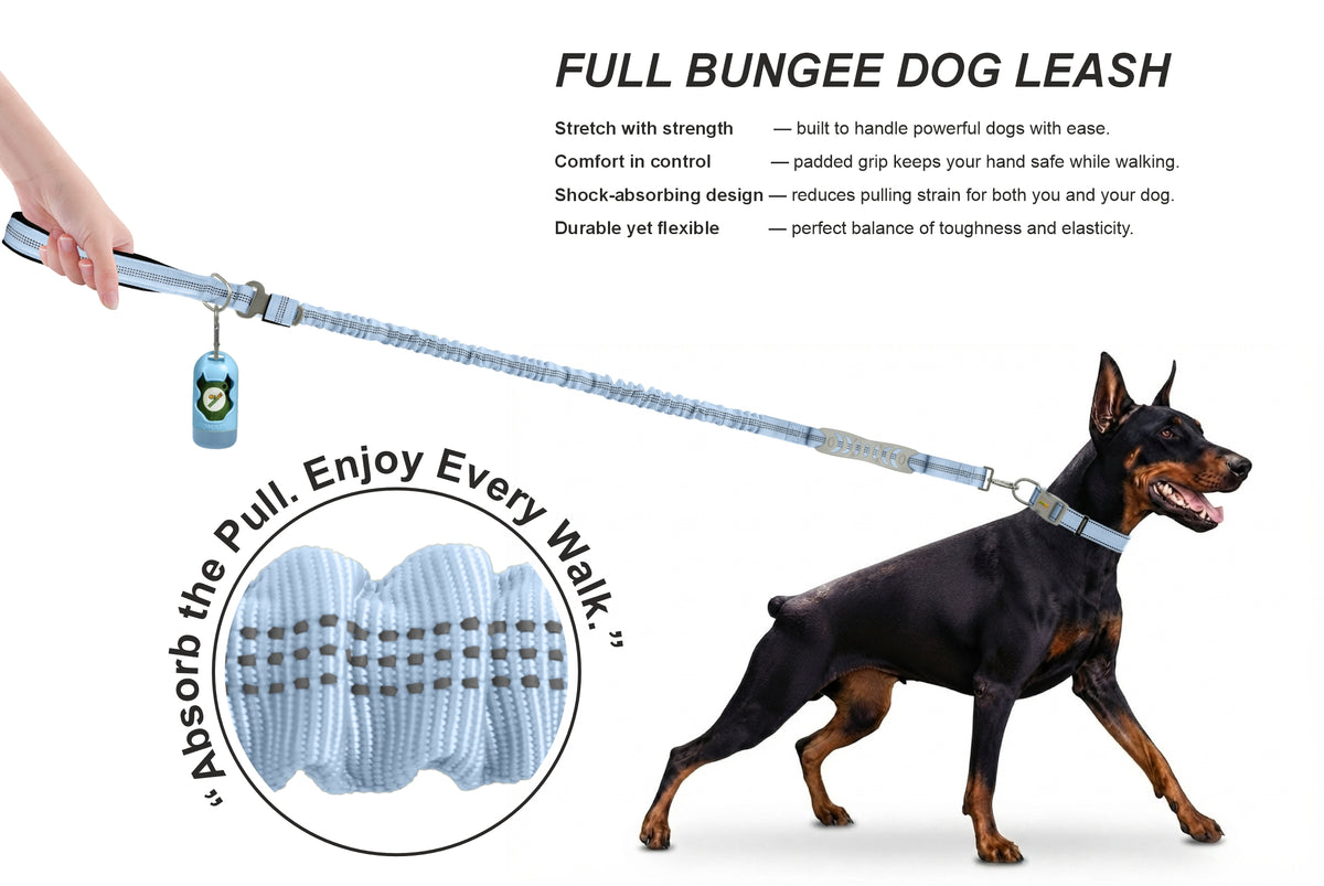 Baby Lavender Nylon Full Bungee Dog Leash