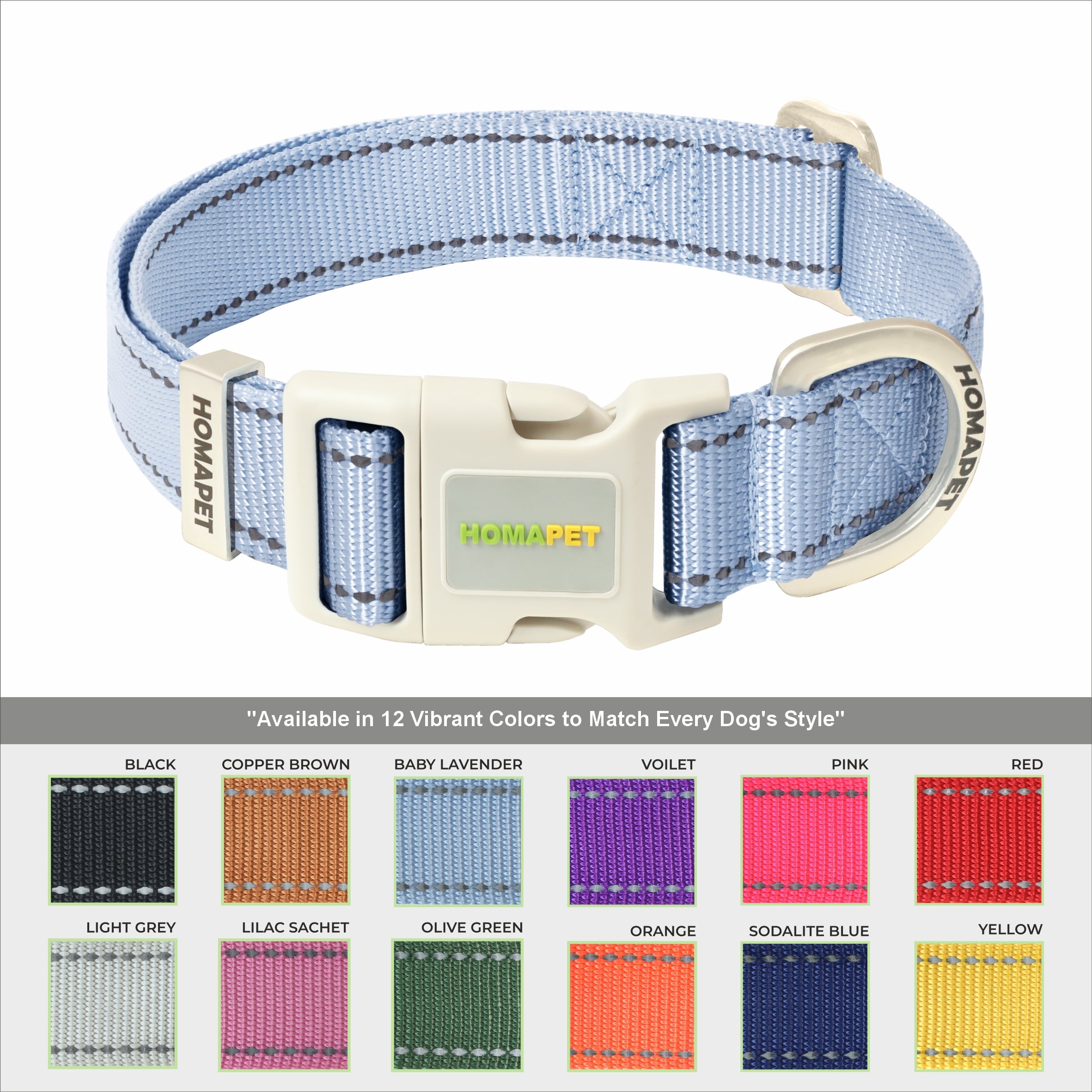 Baby Lavender Nylon Dog Collar