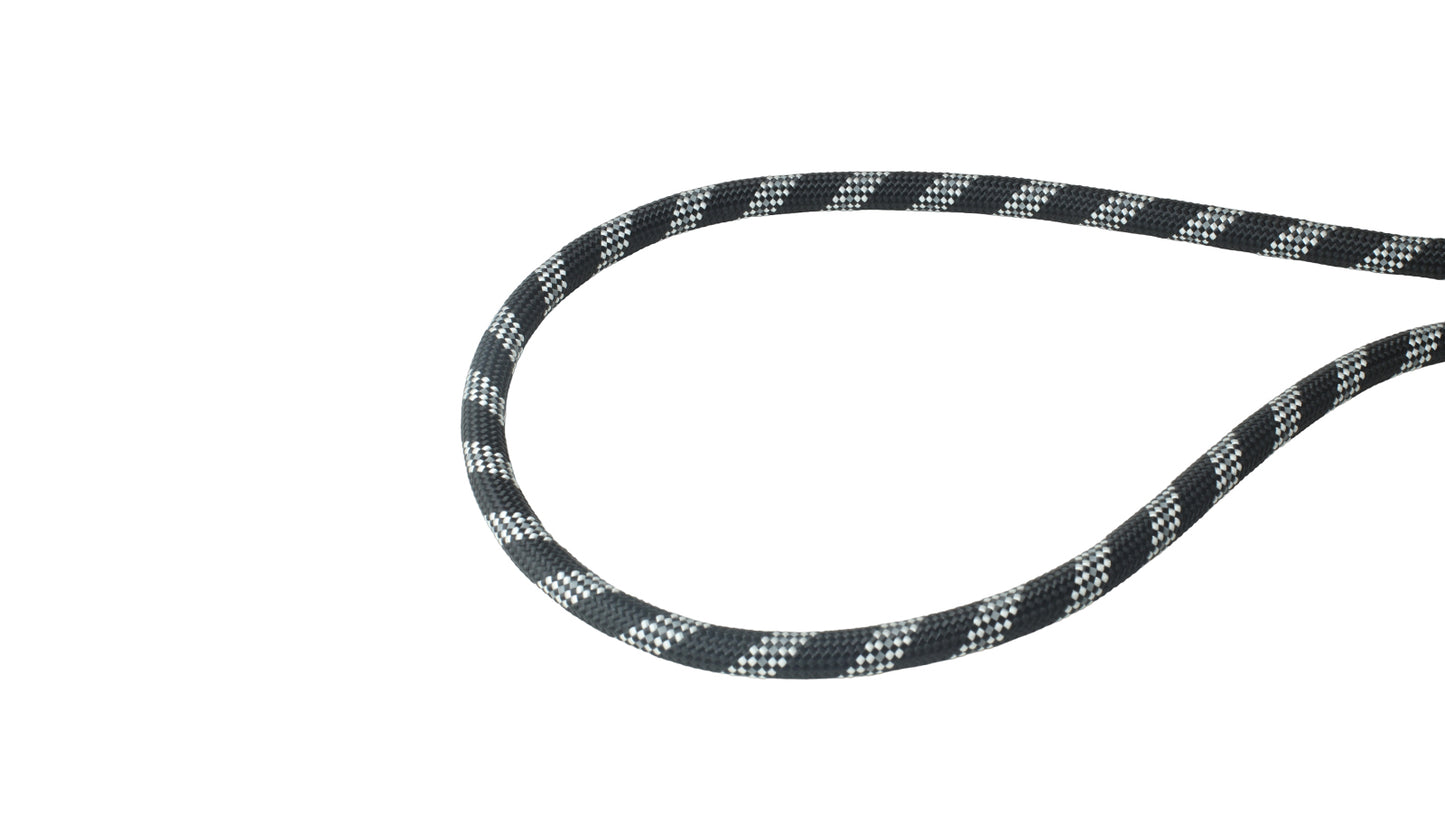 Black - Grey Braided Polyester Reflective Dog Rope