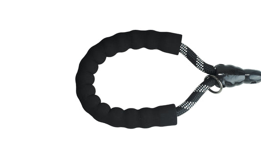 Black - Grey Braided Polyester Reflective Dog Rope