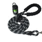 Black - Grey Braided Polyester Reflective Dog Rope