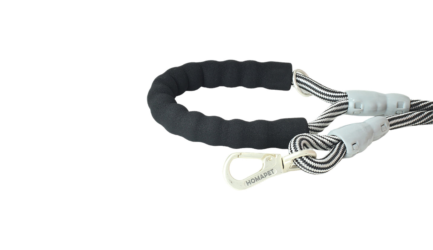 Black - Light Grey Serpentine Polyester Non Reflective Dog Rope