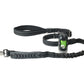 Black Nylon Adjustable Bungee Dog Leash