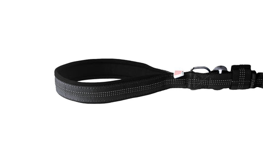 Black Nylon Full Bungee Dog Leash