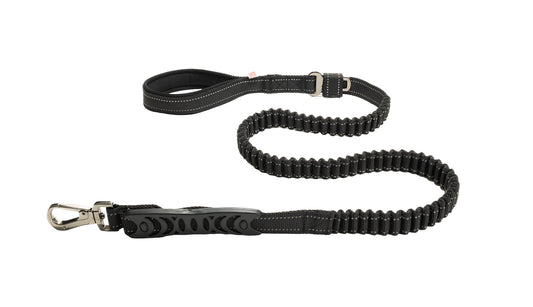 Black Polyester Full Bungee Dog Leash