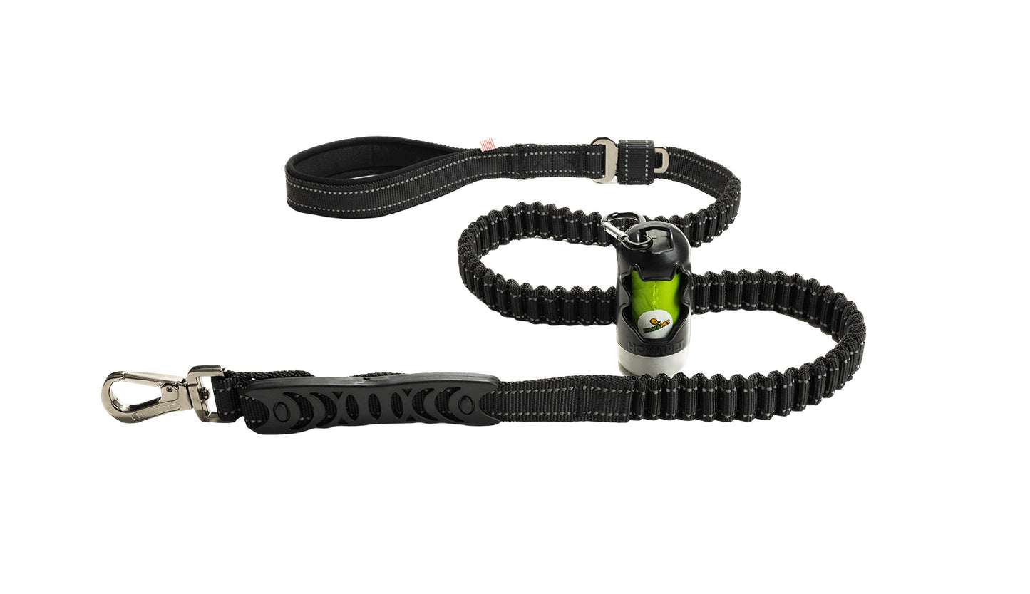 Black Polyester Full Bungee Dog Leash