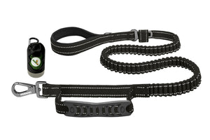 Black Polyester Full Bungee Dog Leash