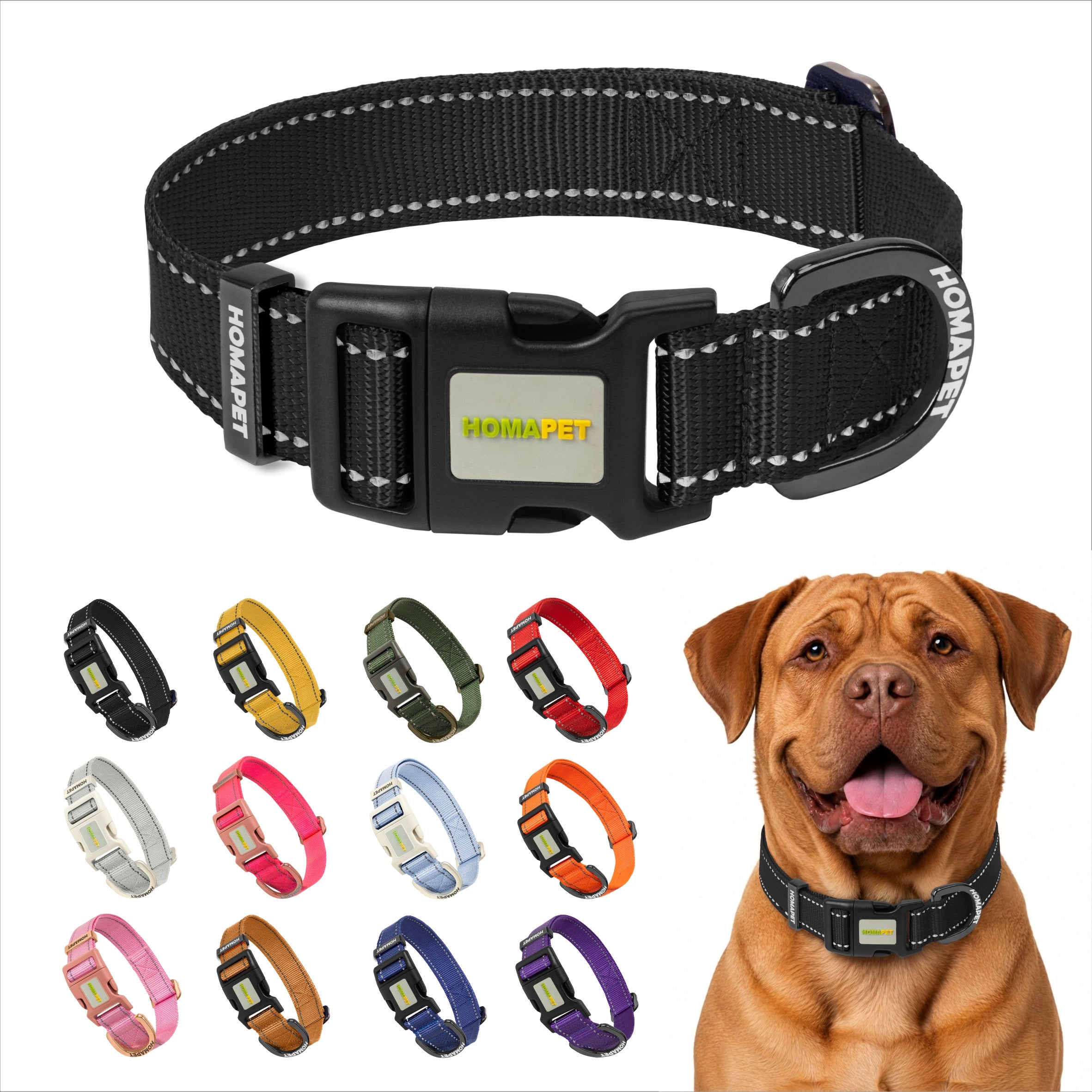 Black Nylon Dog Collar