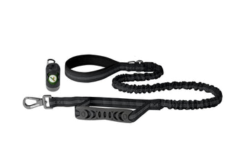 Black Nylon Full Bungee Dog Leash