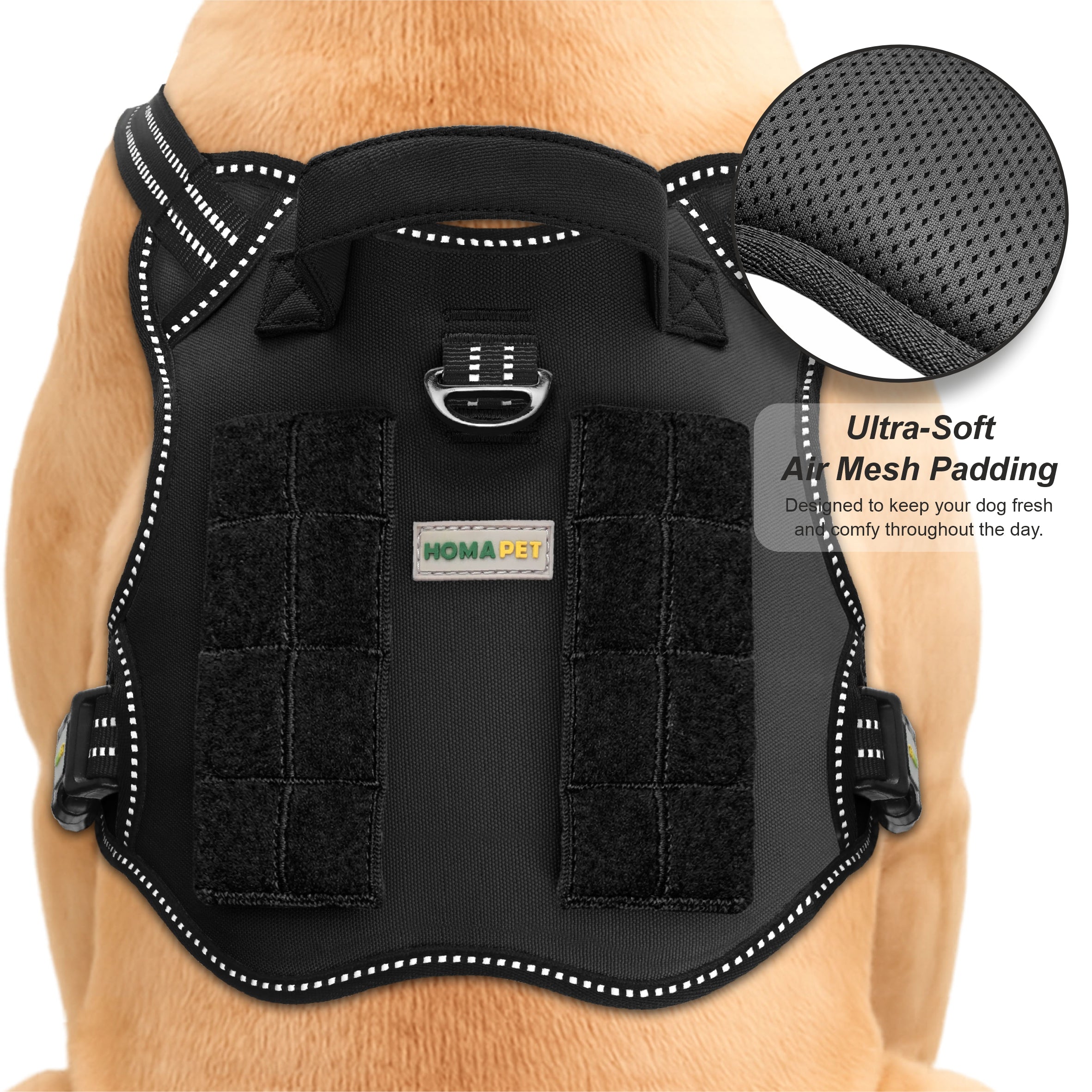 Black Tactical Dog Harness