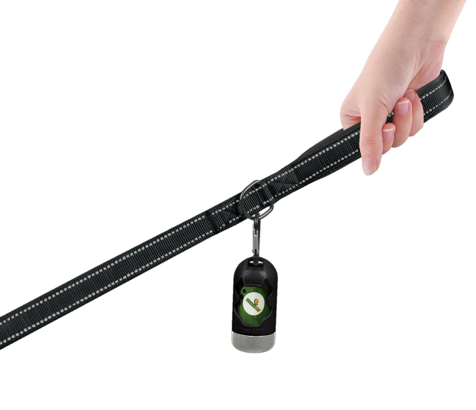 Black Nylon Adjustable Bungee Dog Leash