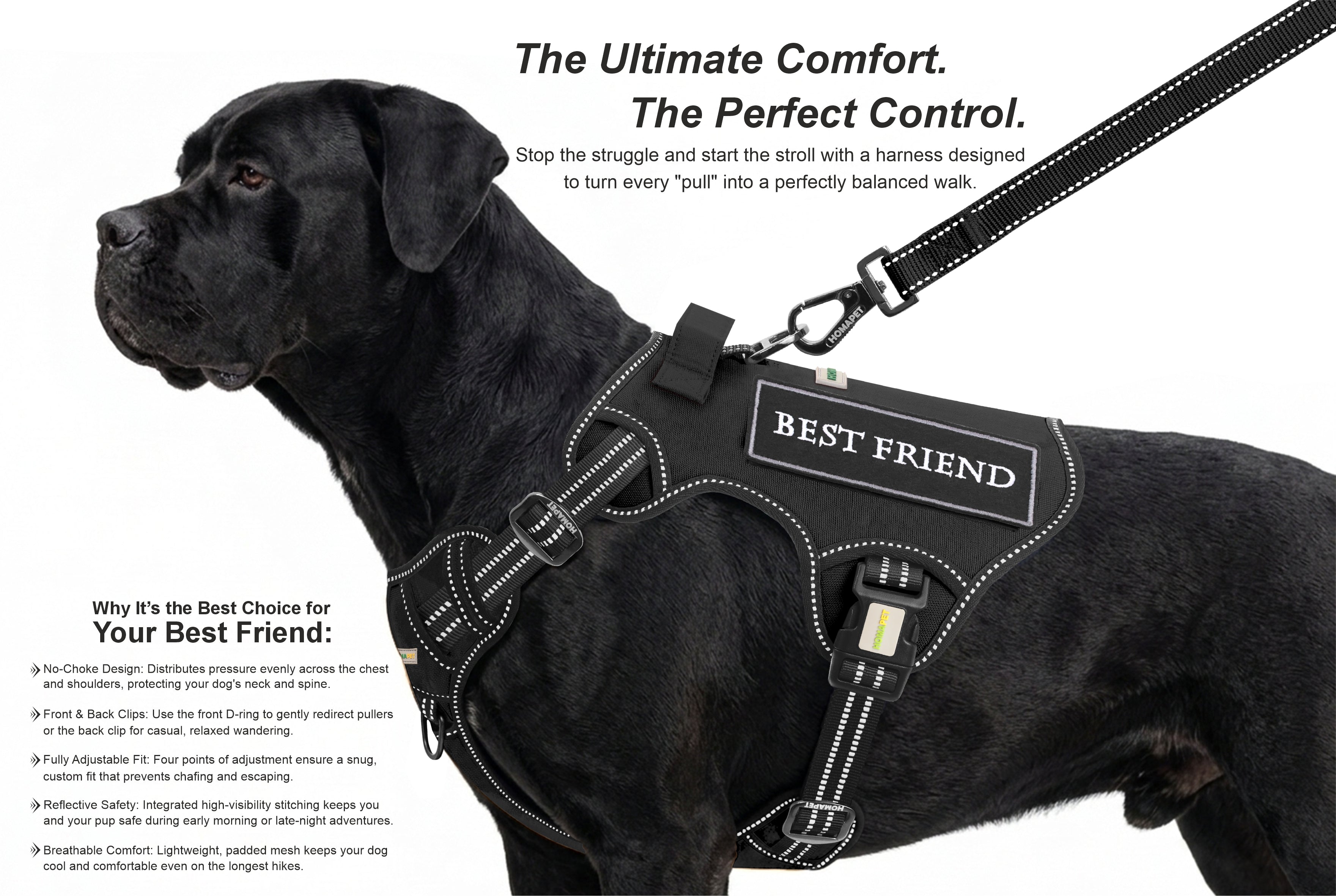 Black Tactical Dog Harness