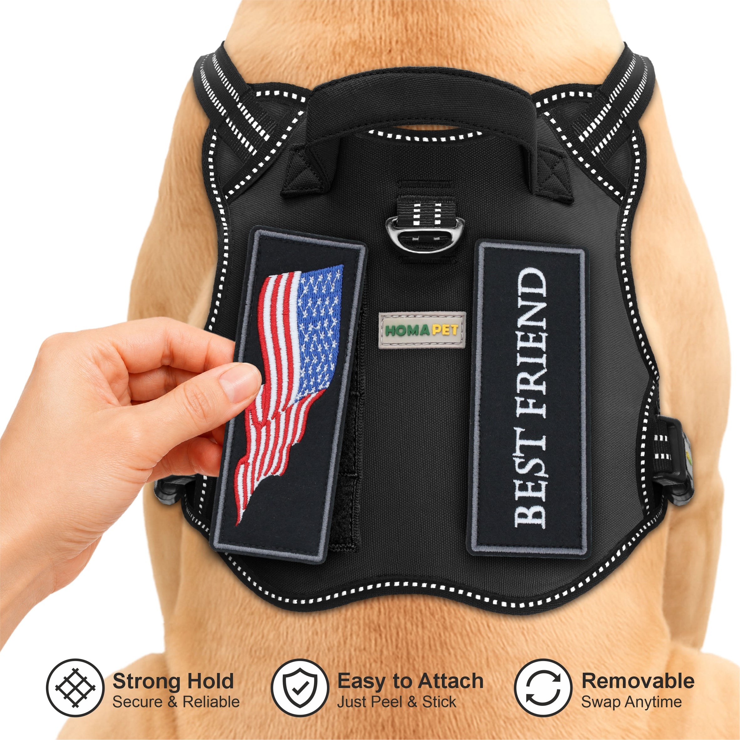 Black Tactical Dog Harness