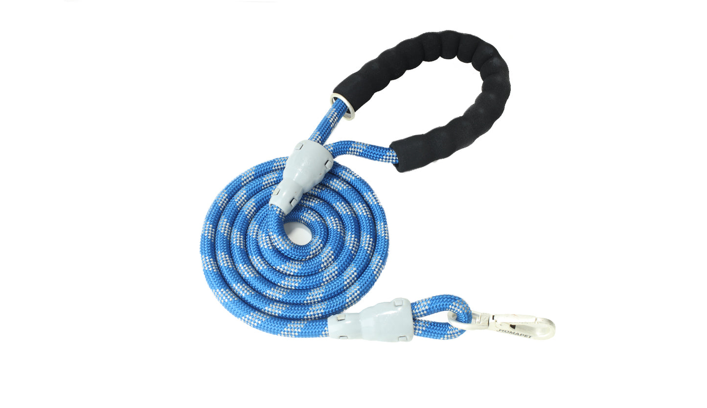 Royal Blue - Grey Braided Polyester Reflective Dog Rope