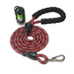 Burgundy Black - Grey Braided Polyester Reflective Dog Rope