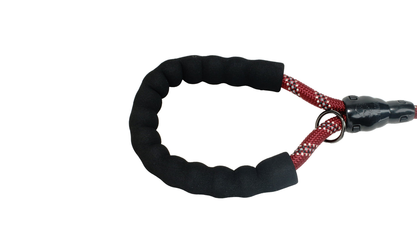 Burgundy Black - Grey Braided Polyester Reflective Dog Rope