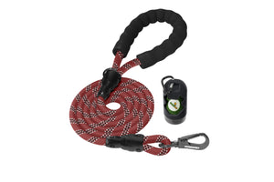 Burgundy - Black Braided Polyester Reflective Dog Rope