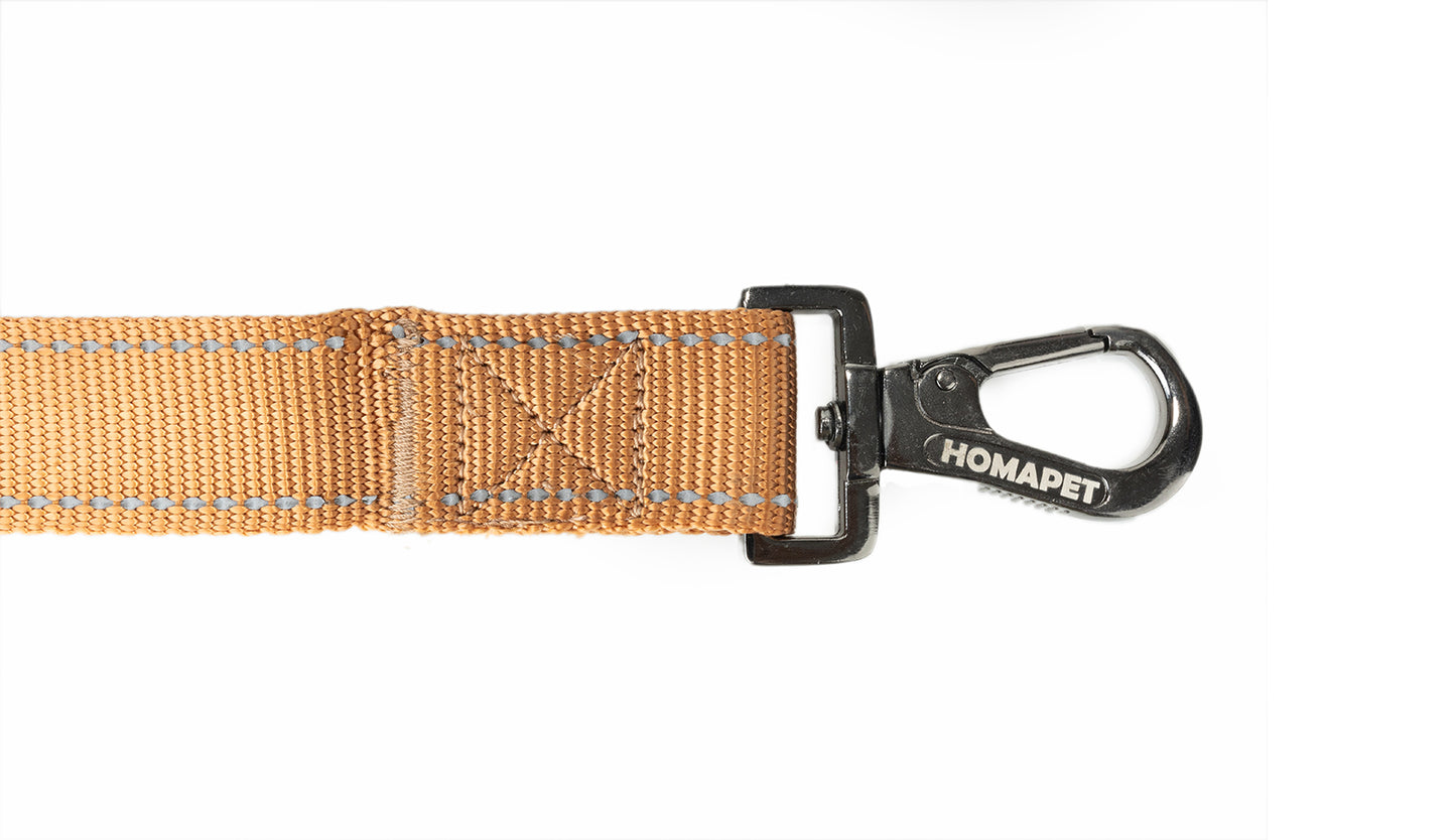 Copper Brown Flat Nylon Dog Leash