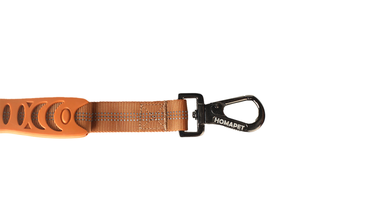 Copper Brown Nylon Full Bungee Dog Leash