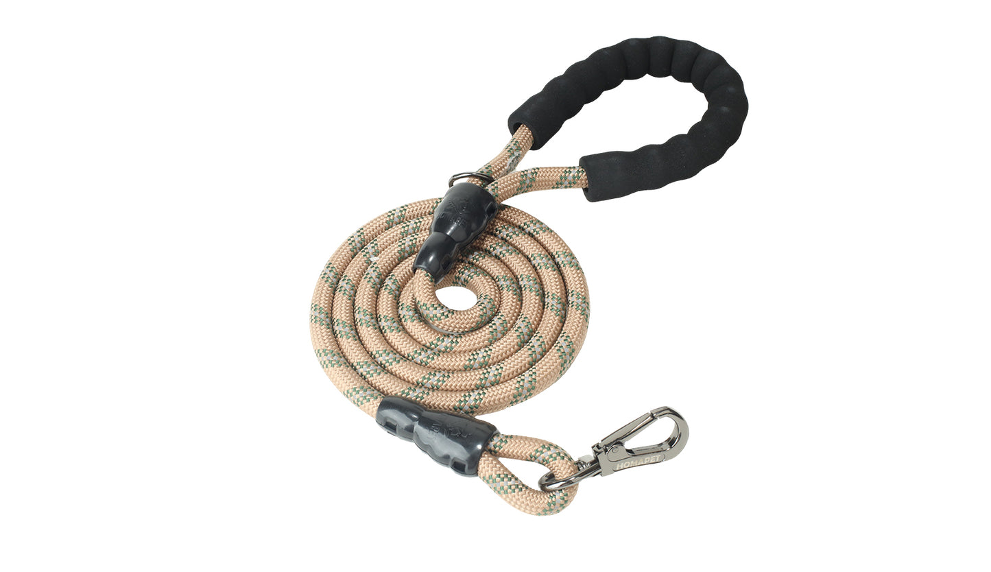 Copper Brown - Olive Green Braided Polyester Reflective Dog Rope