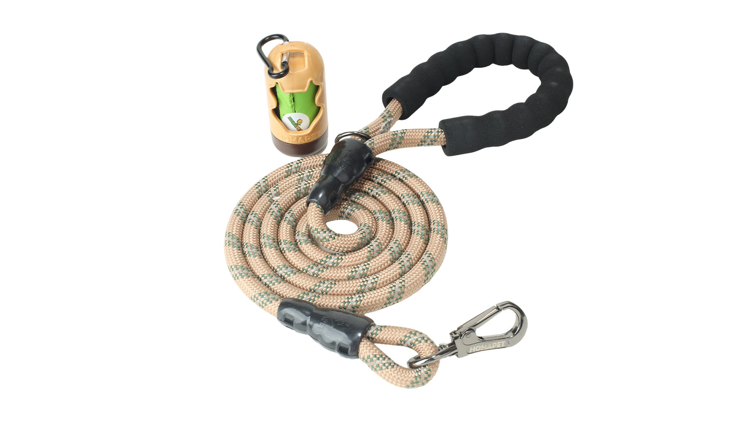 Copper Brown - Olive Green Braided Polyester Reflective Dog Rope