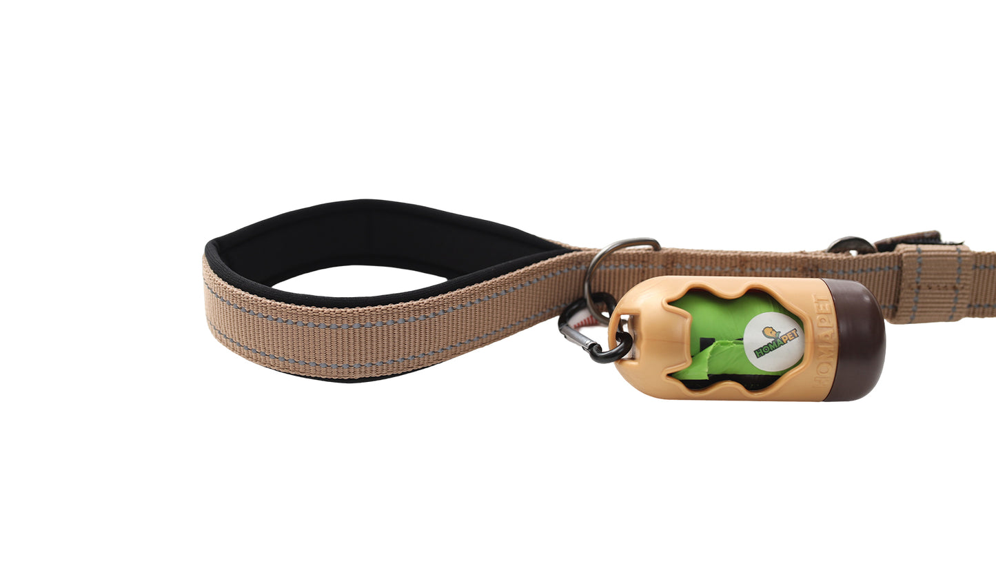 Copper Brown Polyester Full Bungee Dog Leash