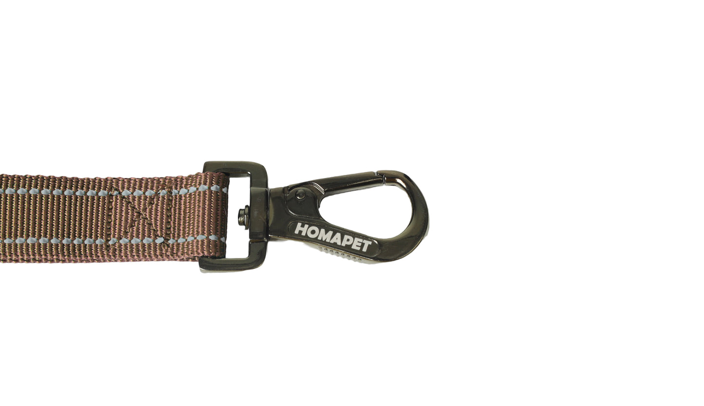 Copper Brown Polyester Full Bungee Dog Leash