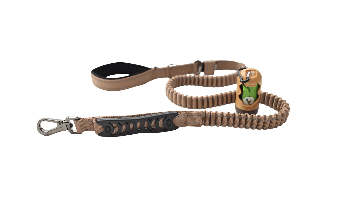 Copper Brown Polyester Full Bungee Dog Leash