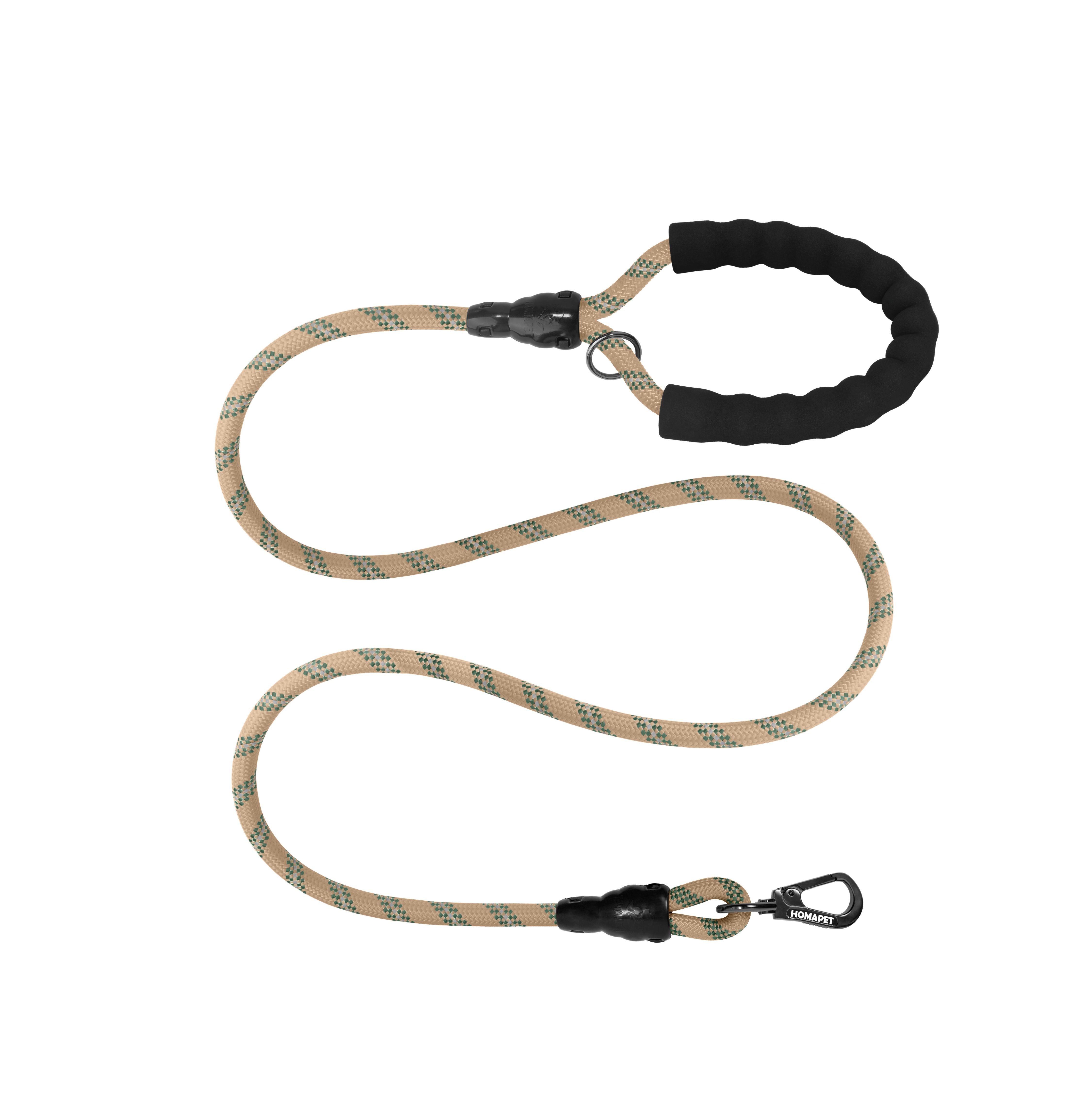 Copper Brown - Olive Green Braided Polyester Reflective Dog Rope