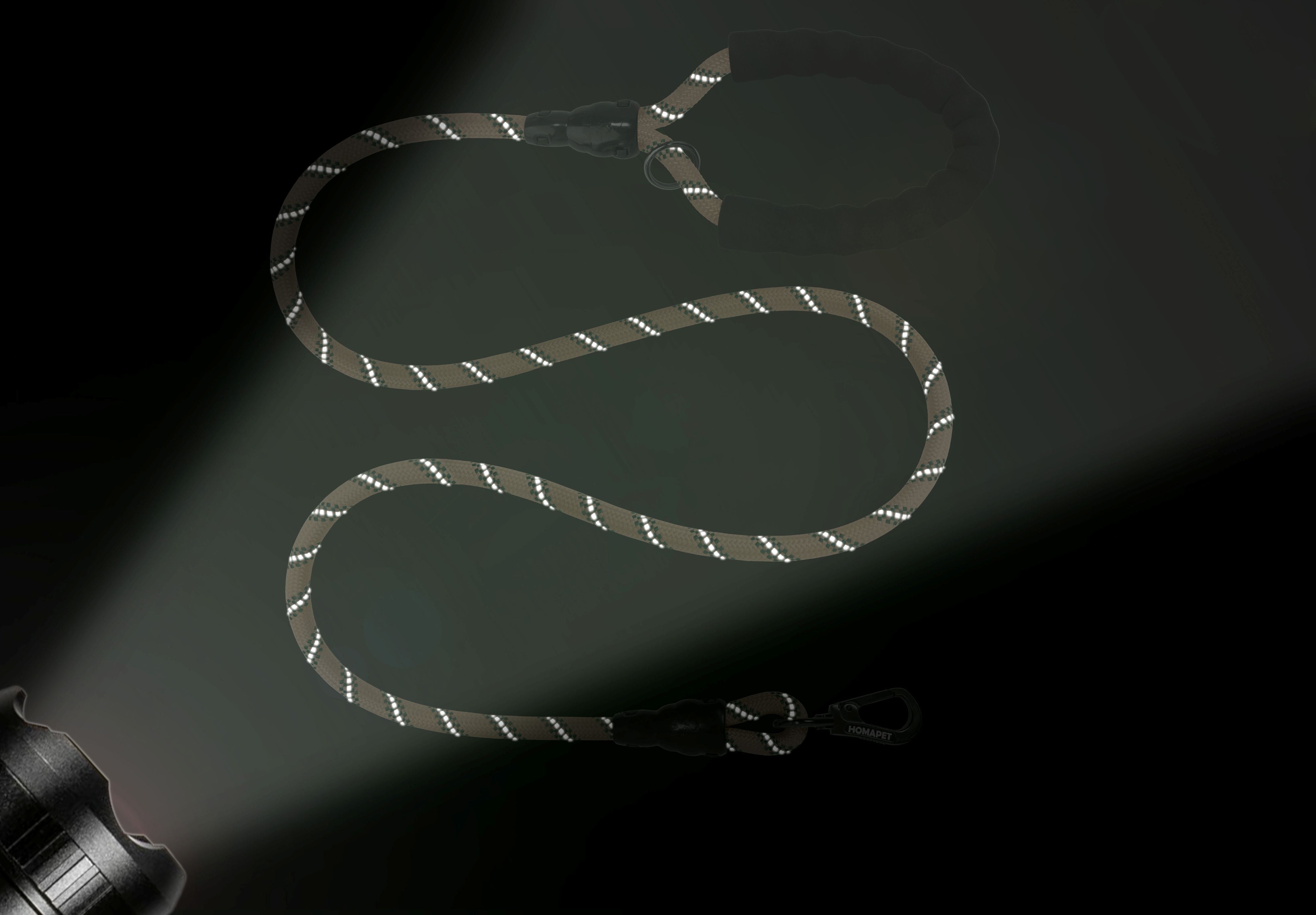 Copper Brown - Olive Green Braided Polyester Reflective Dog Rope