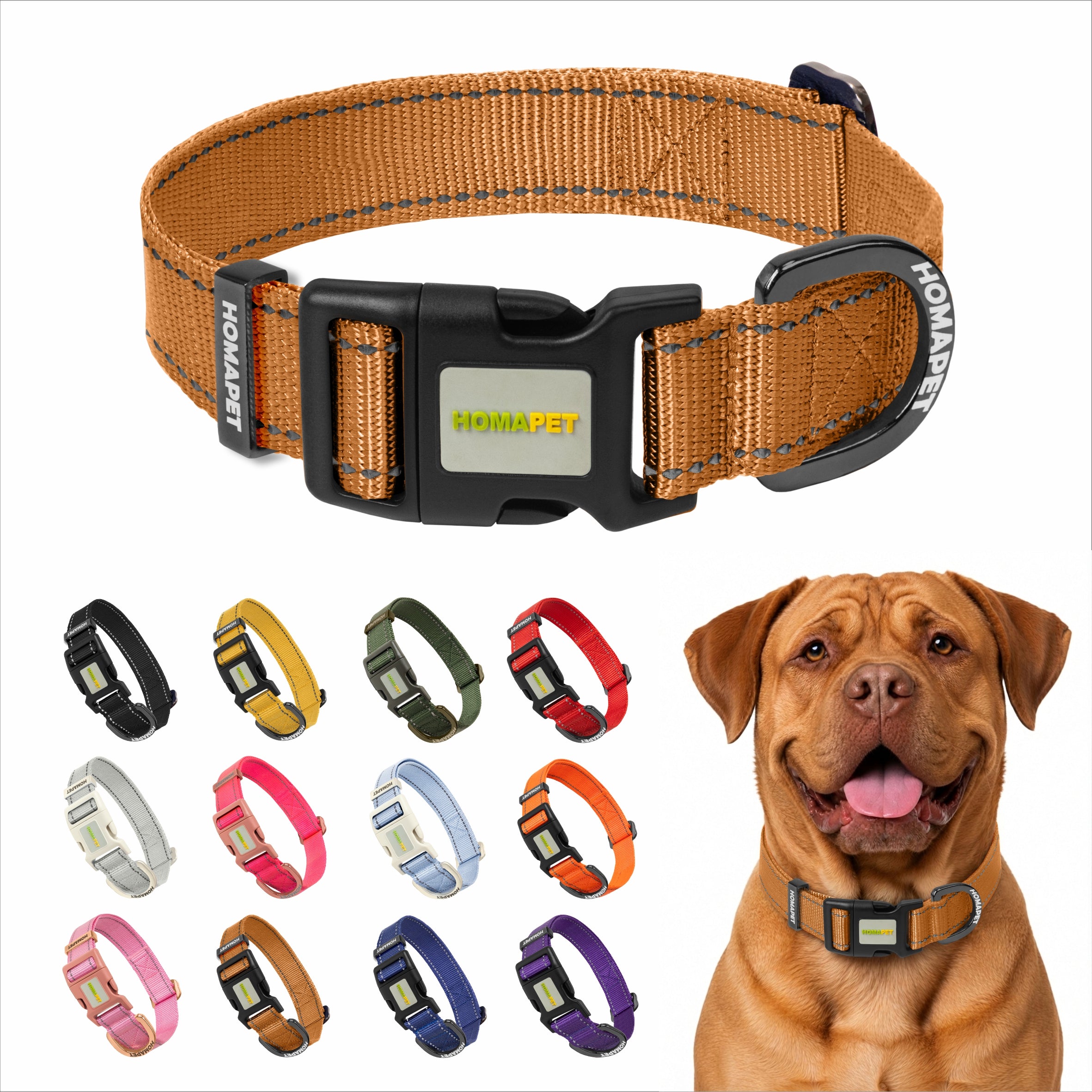 Copper Brown Nylon Dog Collar