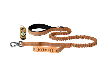 Copper Brown Nylon Full Bungee Dog Leash
