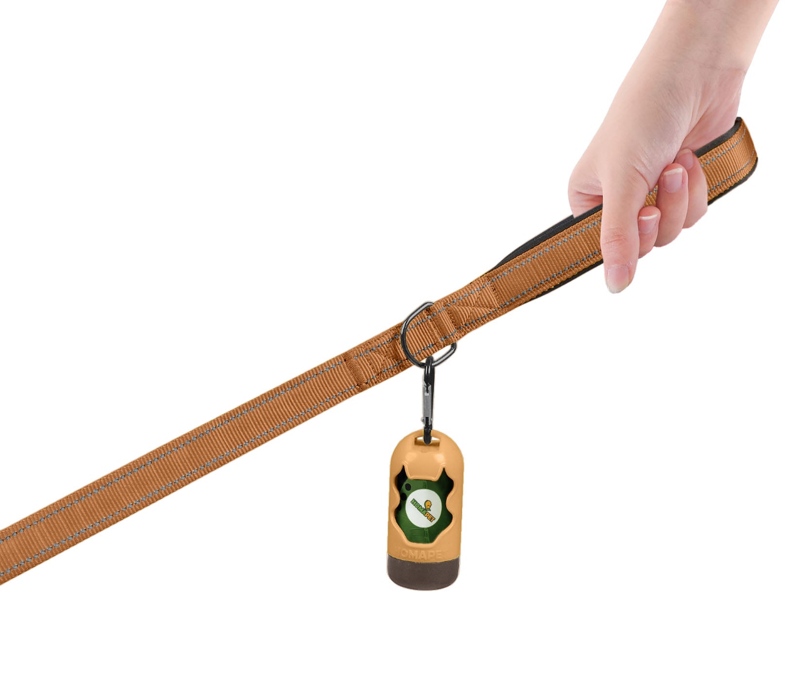 Copper Brown Nylon Adjustable Bungee Dog Leash