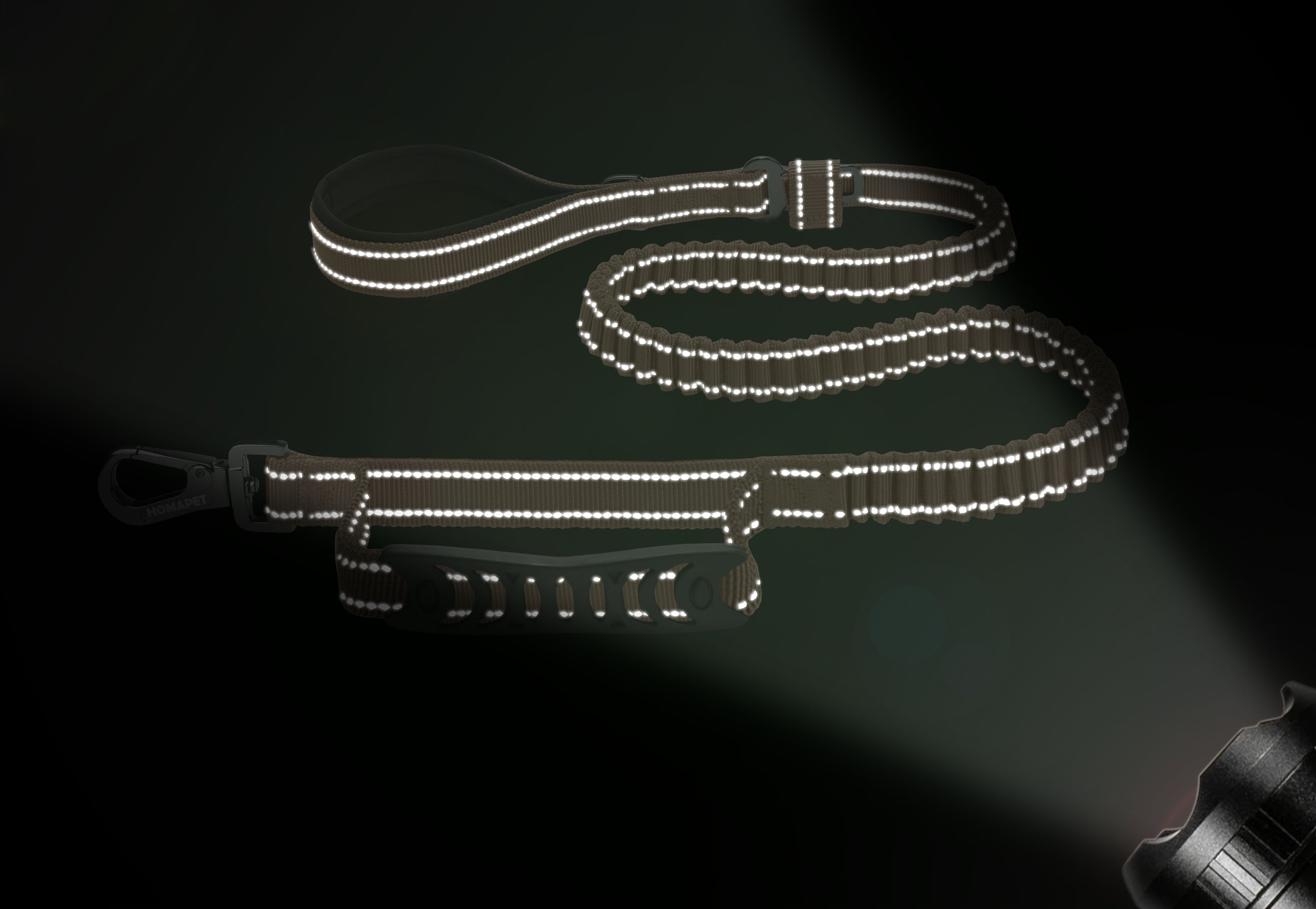 Copper Brown Polyester Full Bungee Dog Leash