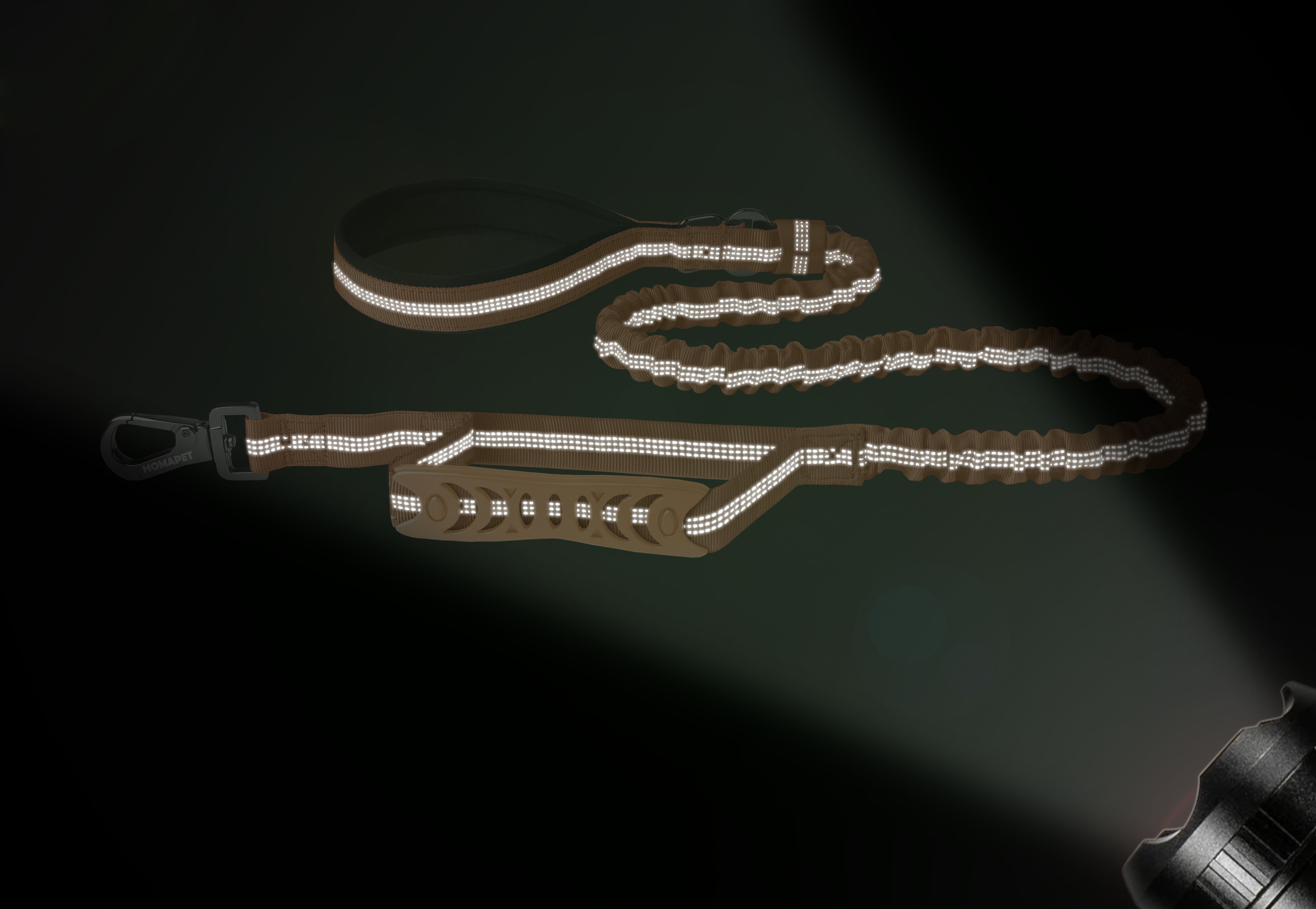 Copper Brown Nylon Full Bungee Dog Leash