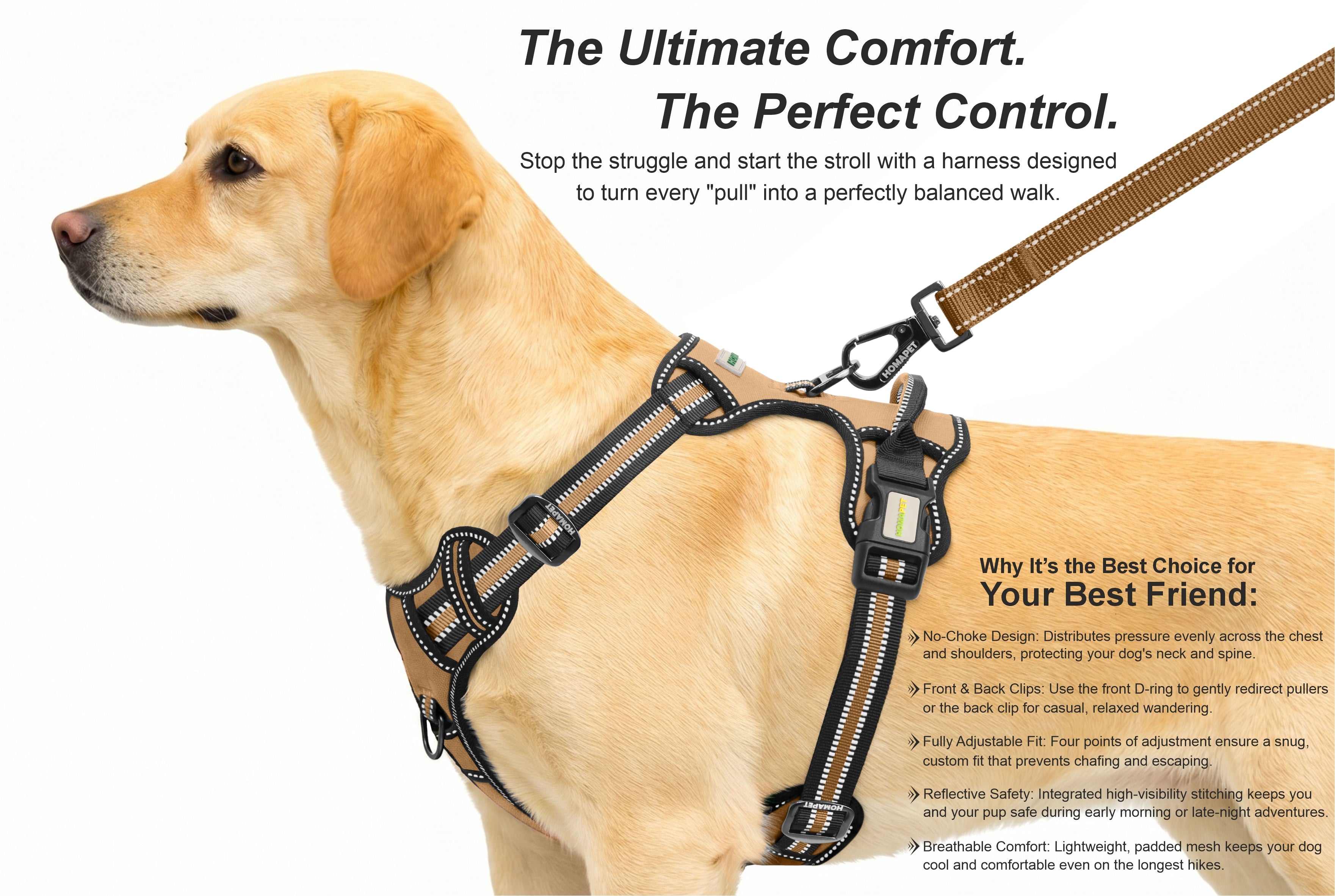 Copper Brown No Pull Dog Harness