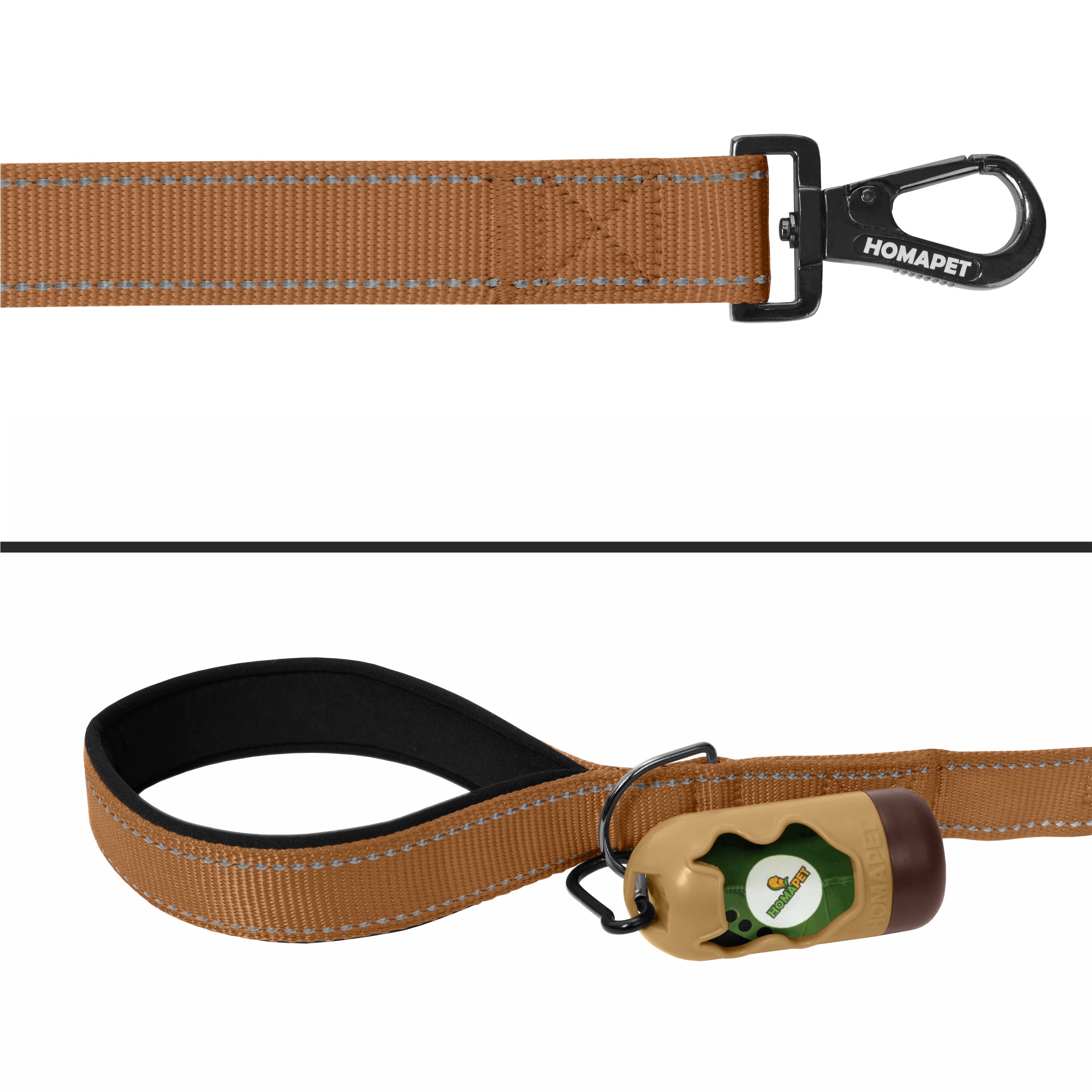 Copper Brown Nylon Dog Leash