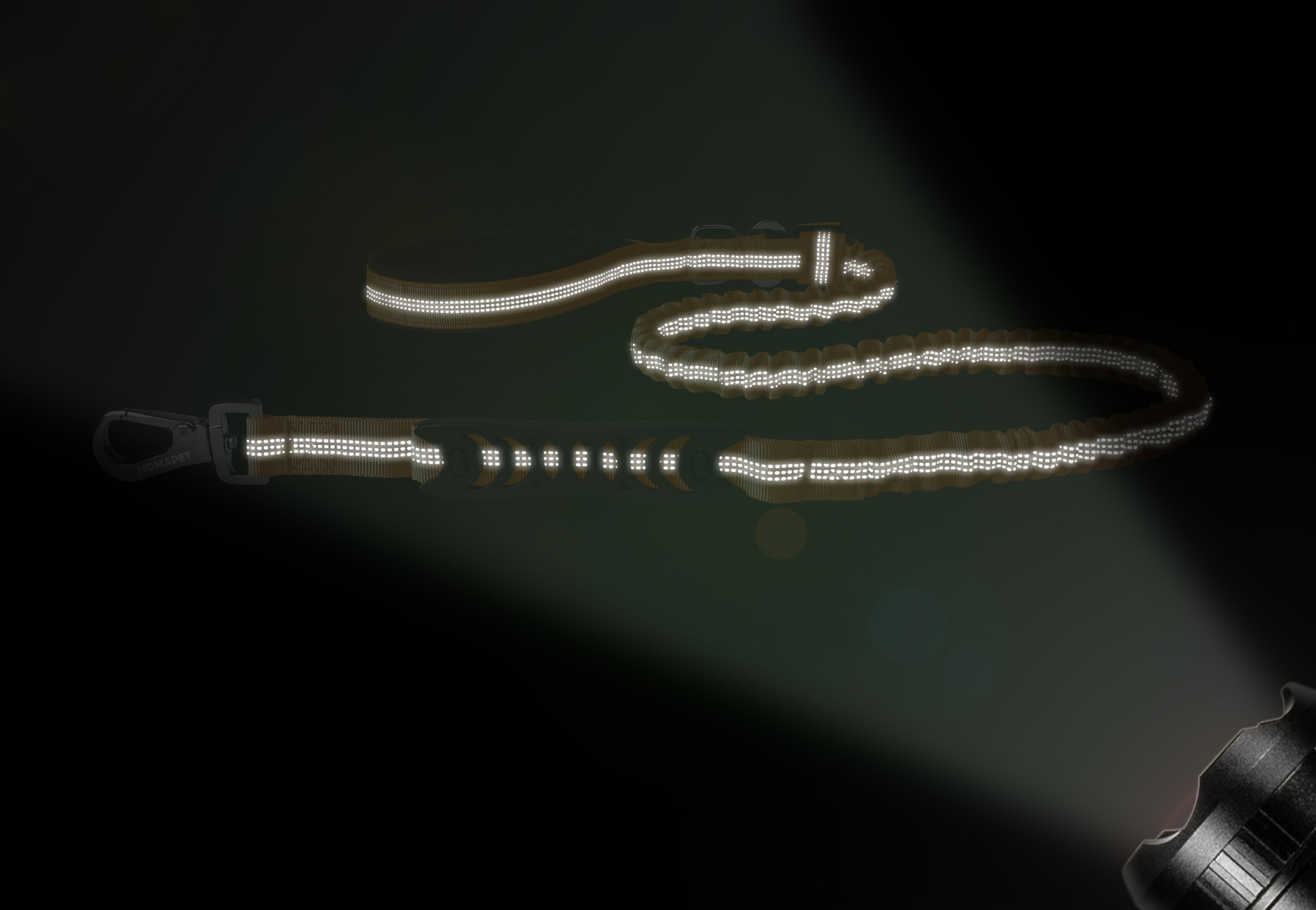 Copper Brown Nylon Full Bungee Dog Leash