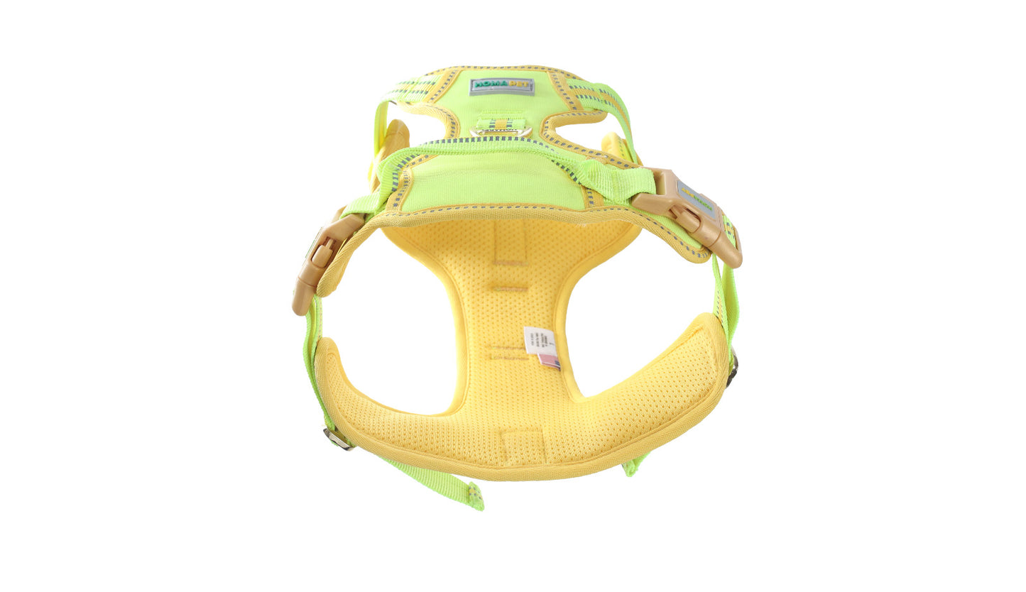 F S Green with Yellow Lining No Pull Dog Harness