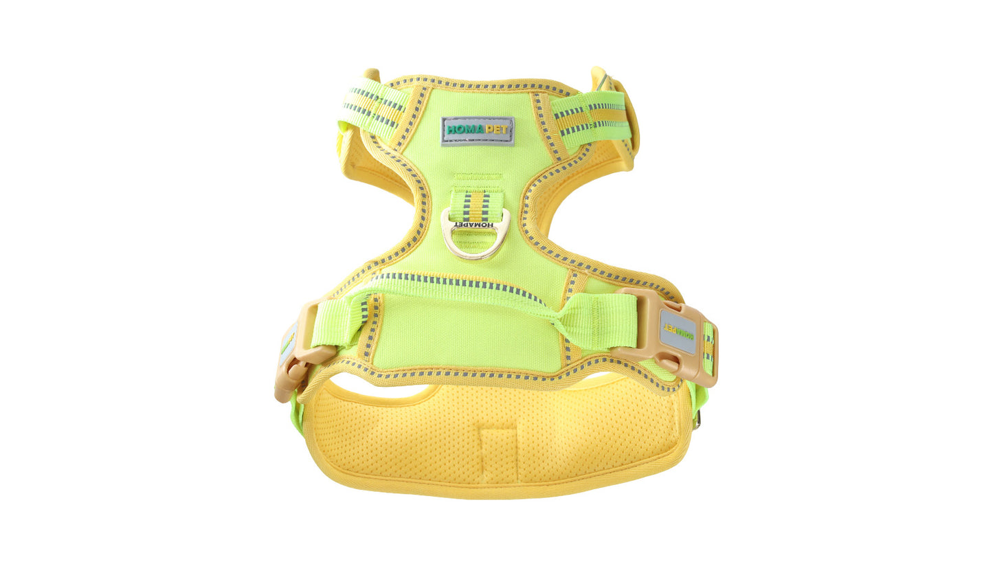 F S Green with Yellow Lining No Pull Dog Harness