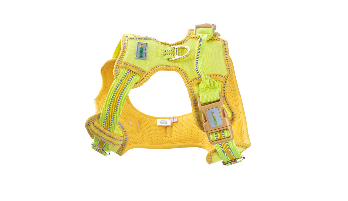 F S Green with Yellow Lining No Pull Dog Harness