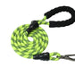 FS Green - Black Braided Polyester Reflective Dog Rope