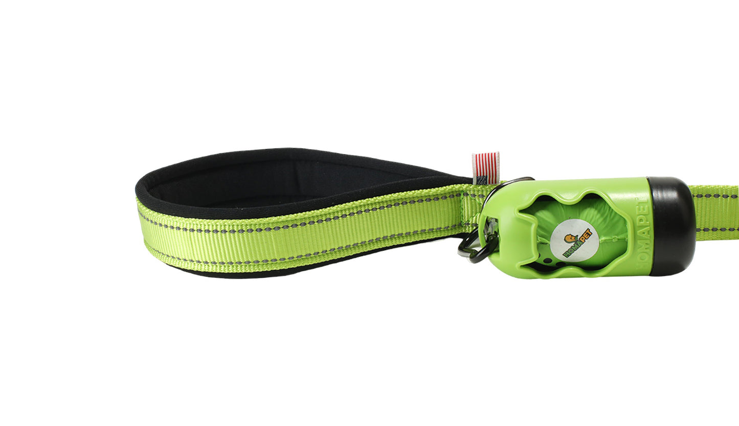 FS Green Nylon Adjustable Bungee Dog Leash